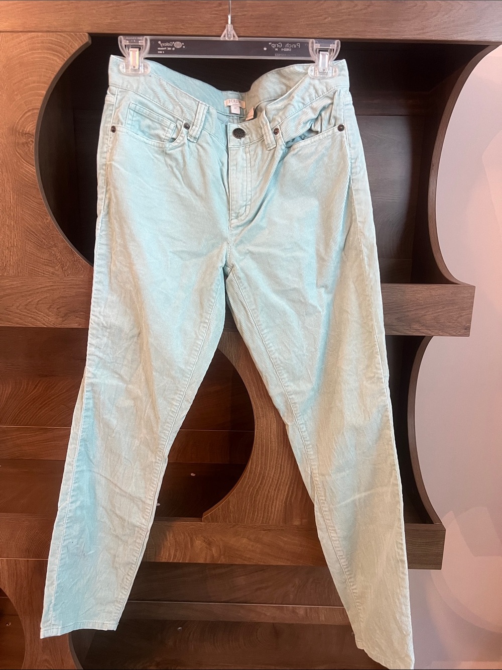 J.Crew Women’s Light Mint Green Corduroy Skinny Jeans - Mid-Rise Slim Fit